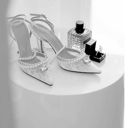 Elegant bridal accessories display