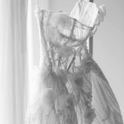 Bridal dress on mannequin